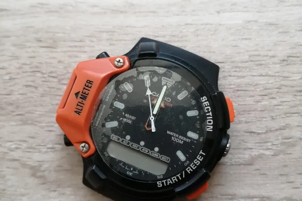 Casio AW-330-AT front view without strap.