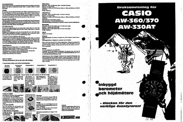 Cover of the Swedish Casio Module 734 user manual.