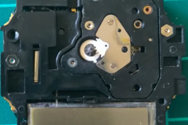 Cropped close-up of the LCD showing bright areas and a vertical black stripe on the edge.